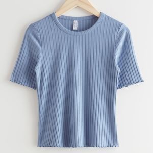 & Other Stories blue rib shirt